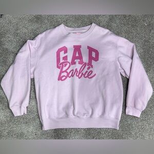 Gap X Barbie Arch Logo Pink Crewneck Sweatshirt Large